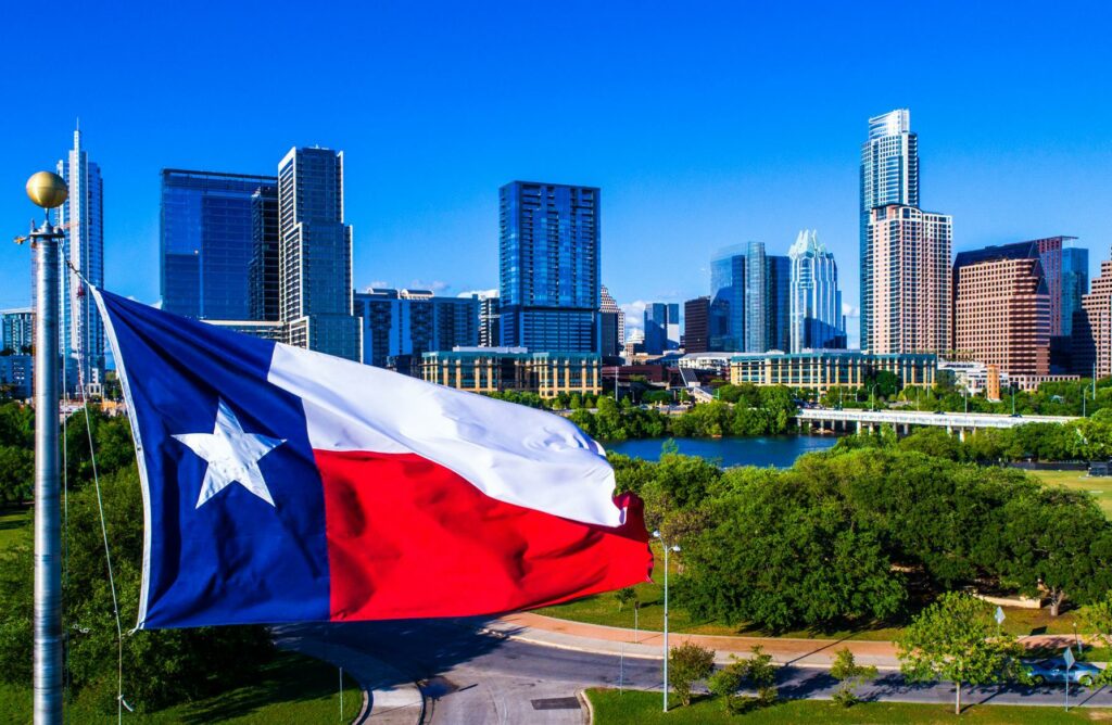 Texas Flag in the City of Austin